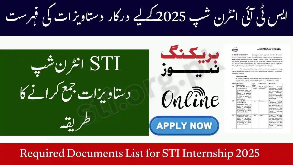 Required Documents List for STI Internship 2025