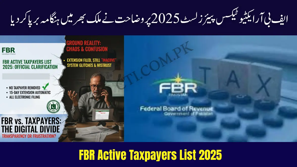 FBR Active Taxpayers List 2025 – Clarification Sparks Criticism Nationwide