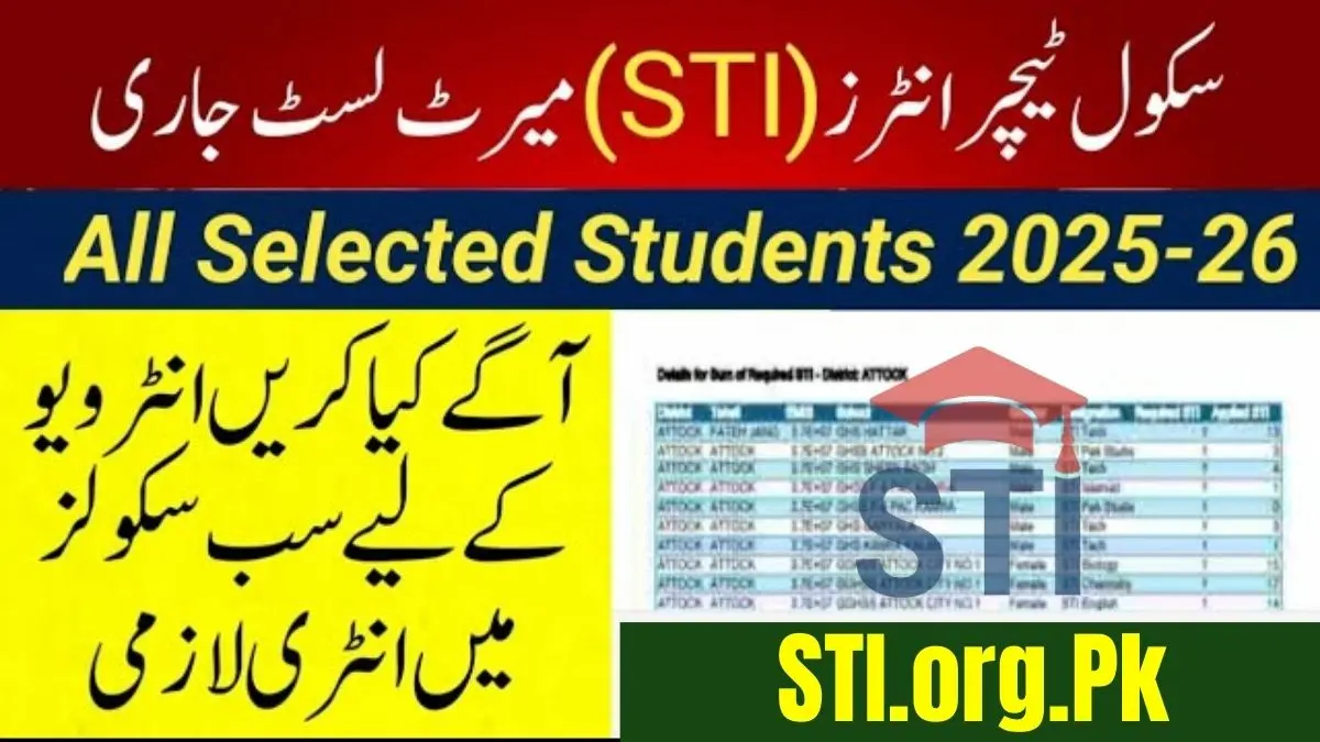 STI Merit List 2025 Download Online