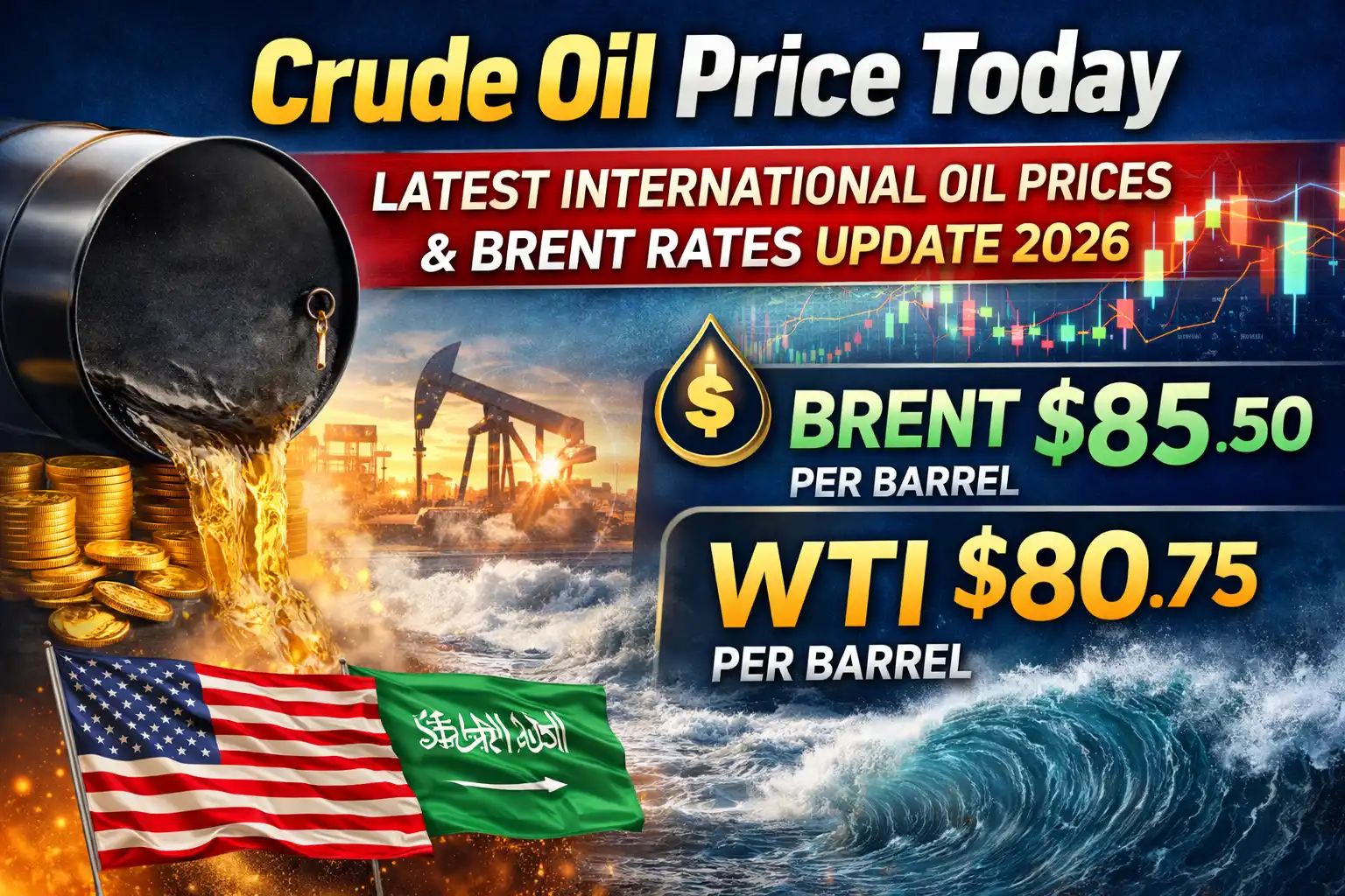 Crude Oil Price Today – Latest International Oil Prices & Brent Rates Update 2026