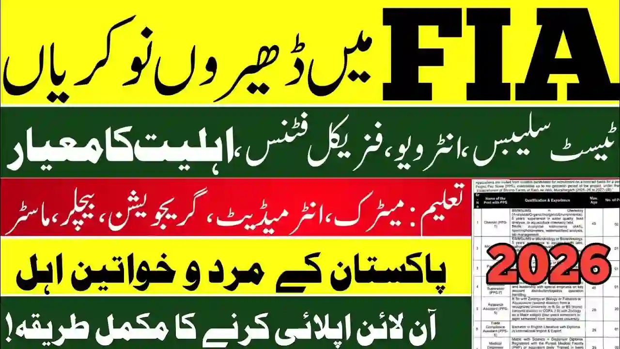 Federal Investigation Agency Jobs 2026