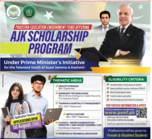 AJK Students Invited to Apply for Scholarship Program 2026