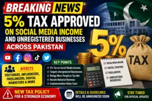 Breaking News 5% Tax Approved on Social Media Income and Unregistered Businesses Across Pakistan