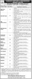 Karachi Shipyard Jobs 2026 – Multiple Technical and Engineering Vacancies Announced