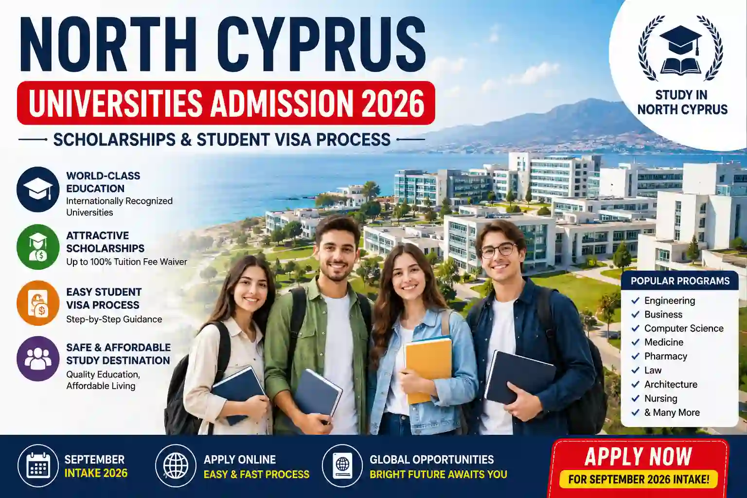 North Cyprus Universities Admission 2026 Scholarships & Student Visa Process