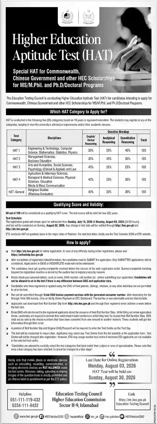 HEC HAT Test 2026 Apply Online – Complete Registration Guide