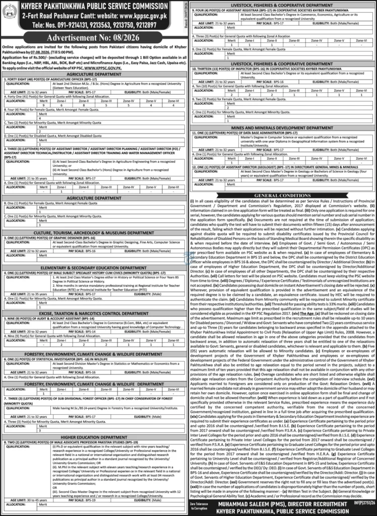 KPPSC Careers 2026 – Advertisement No. 082026 Apply Online