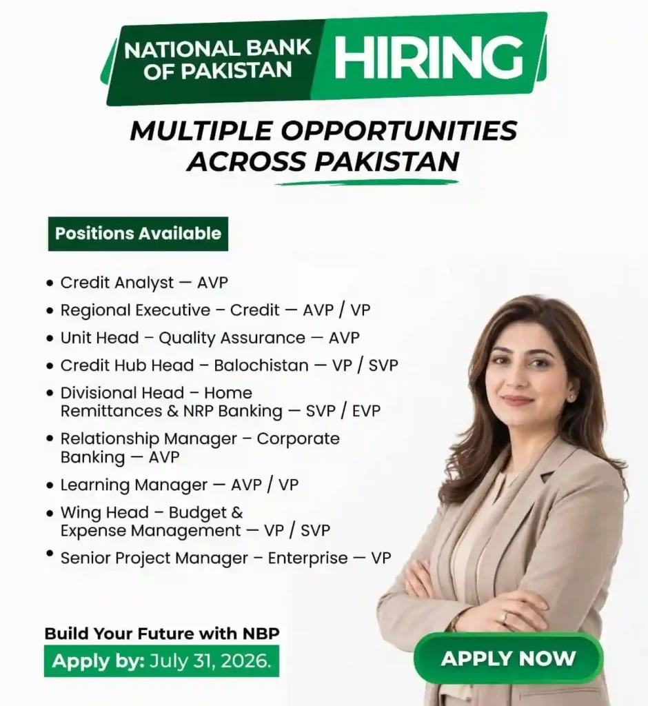 National Bank of Pakistan NBP Jobs 2026 – Latest Banking Career Opportunities