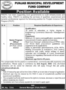 PMDFC Senior Program Officer (Procurement) Jobs 2026 – Latest Government Career Opportunity