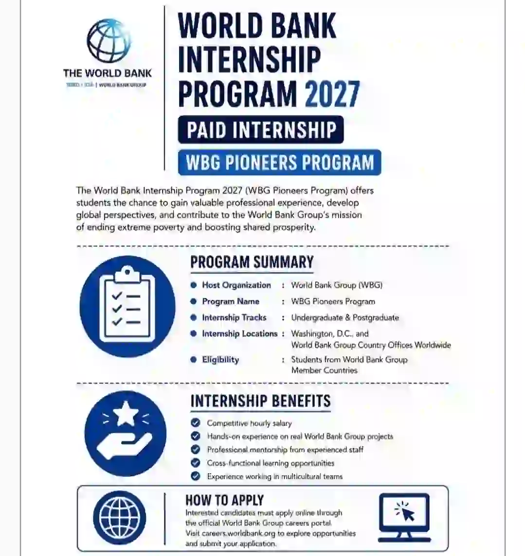 World Bank Internship 2027 Salary, Eligibility & Application Guide