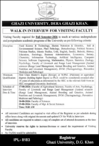 Ghazi University Jobs 2026 in Pakistan – Eligibility, Vacancies & Apply Online