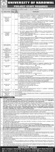 University of Narowal Jobs 2026 Online Apply