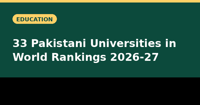 33 Pakistani universities in US News Best Global Universities Rankings 2026-27