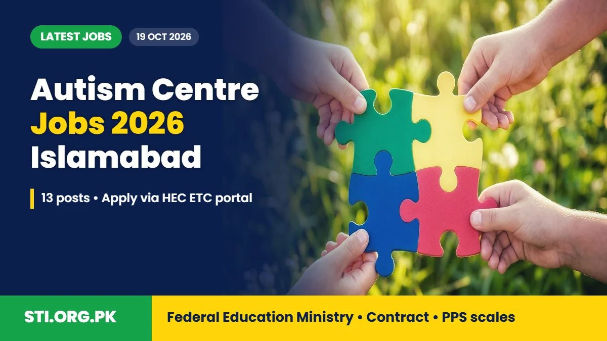 Latest Jobs: Autism Centre Jobs 2026 in Islamabad – 13 Posts Under Federal Education Ministry Latest Jobs: Autism Centre Jobs 2026 in Islamabad – 13 Posts Under Federal Education Ministry