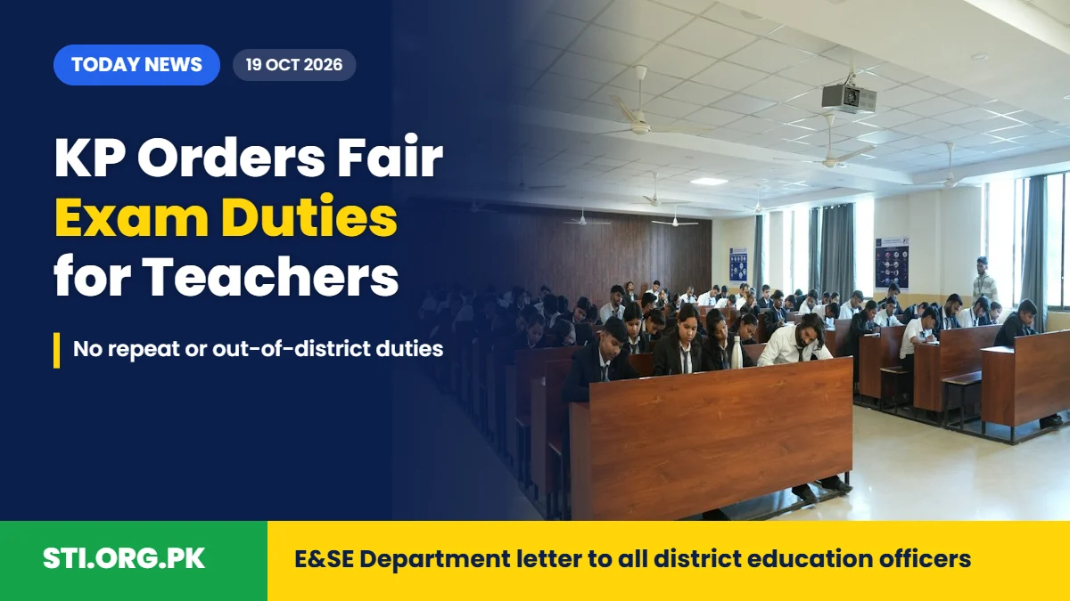 Today News: KP Orders Fair Distribution of Exam Duties Among Teachers – No More Repeat Assignments Today News: KP Orders Fair Distribution of Exam Duties Among Teachers – No More Repeat Assignments