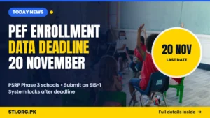 Today News: PEF Enrollment Data Deadline Set for 20 November, PSRP Phase 3 Schools Must Submit on SIS