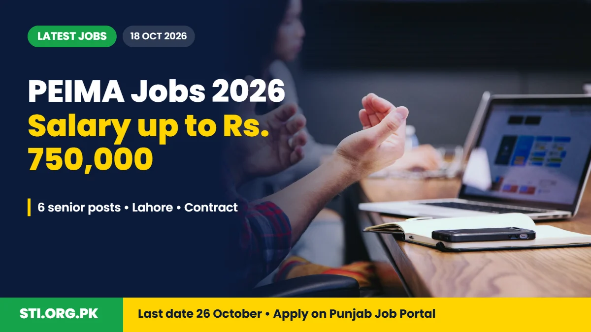 Latest Jobs: PEIMA Jobs 2026 – Director Posts With Rs. 750,000 Salary in Lahore Latest Jobs: PEIMA Jobs 2026 – Director Posts With Rs. 750,000 Salary in Lahore