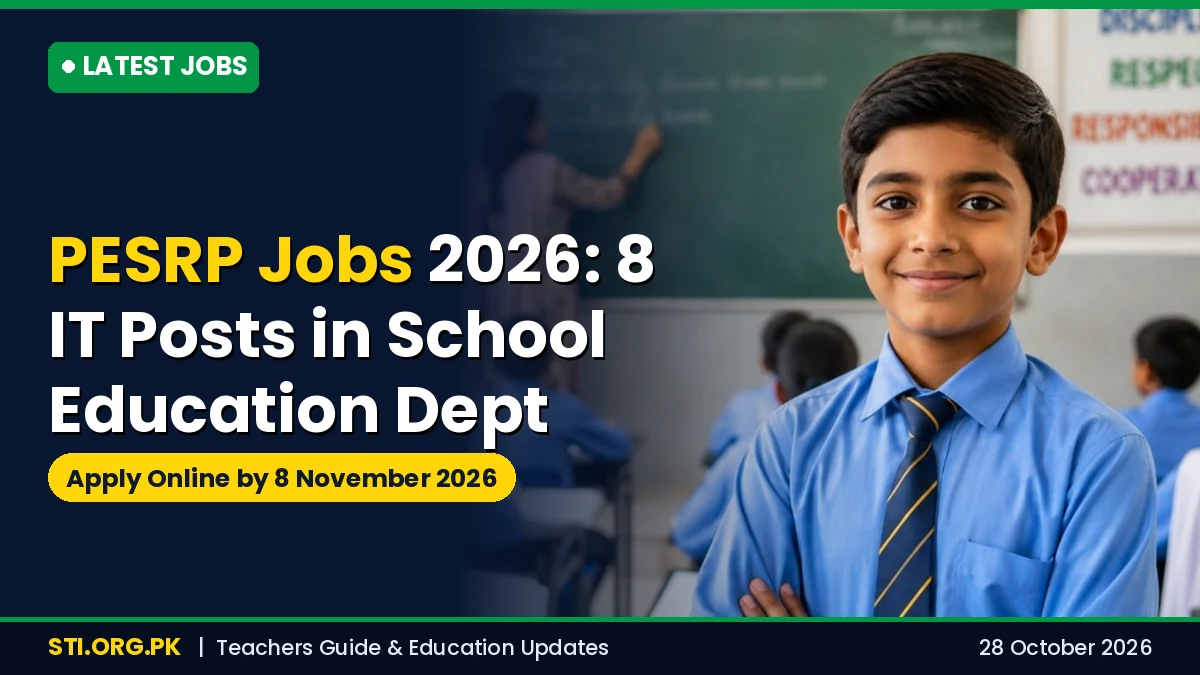 Latest Jobs: PESRP Jobs 2026 – 8 IT Posts in Punjab School Education Department, Apply by 8 November Latest Jobs: PESRP Jobs 2026 – 8 IT Posts in Punjab School Education Department, Apply by 8 November