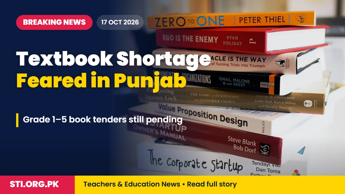 Breaking News: Punjab Textbook Shortage Feared as Primary Book Tenders Stall Breaking News: Punjab Textbook Shortage Feared as Primary Book Tenders Stall